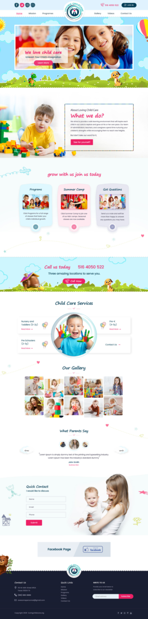 Web Design by Shijo John for Loving Childcare | Design: #24737323