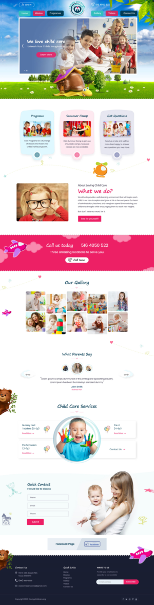 Web Design by Shijo John for Loving Childcare | Design: #24738126