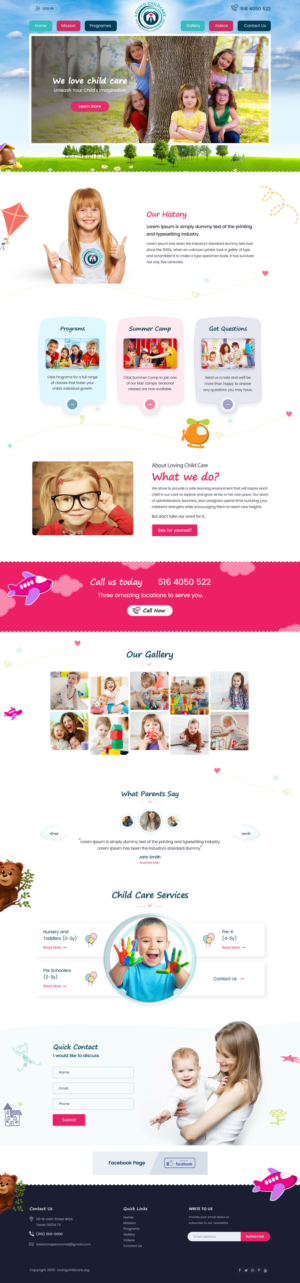 Web Design by Shijo John for Loving Childcare | Design: #24742022