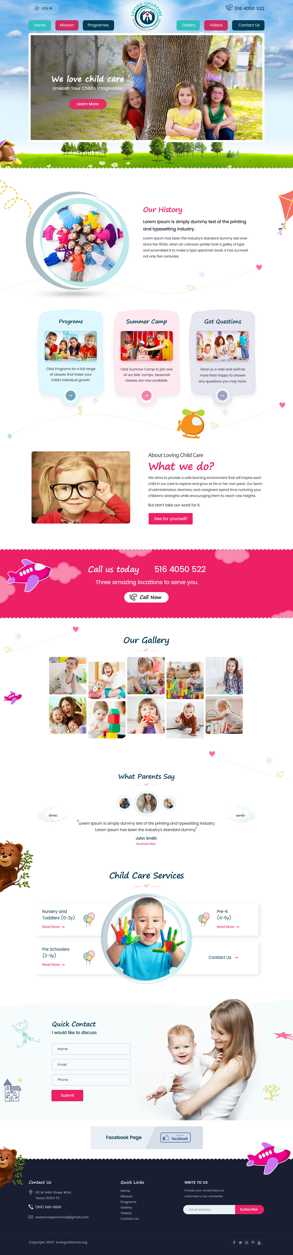 Web-Design von Shijo John für Loving Childcare | Design #24742111