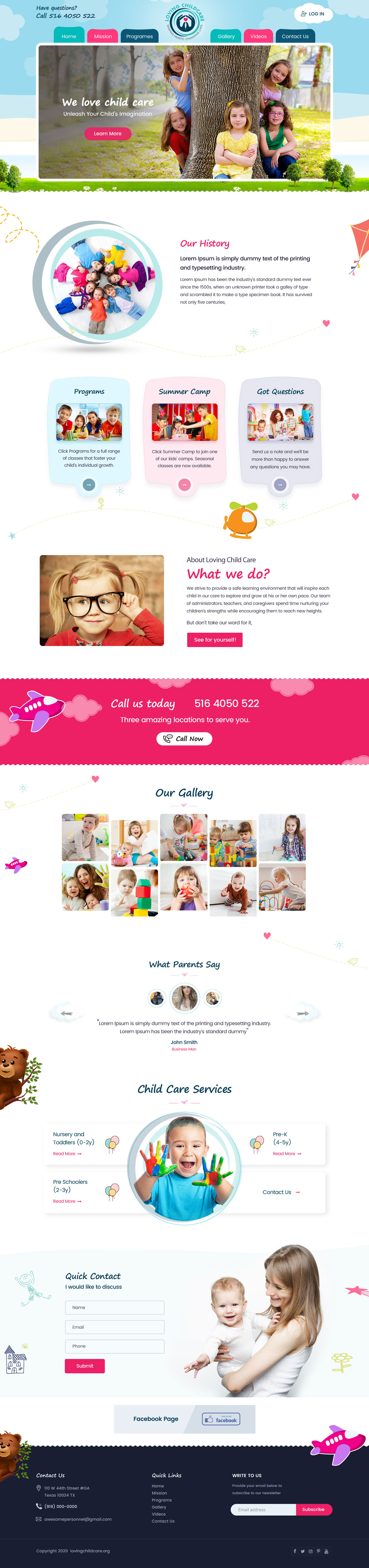 Web-Design von Shijo John für Loving Childcare | Design #24742329