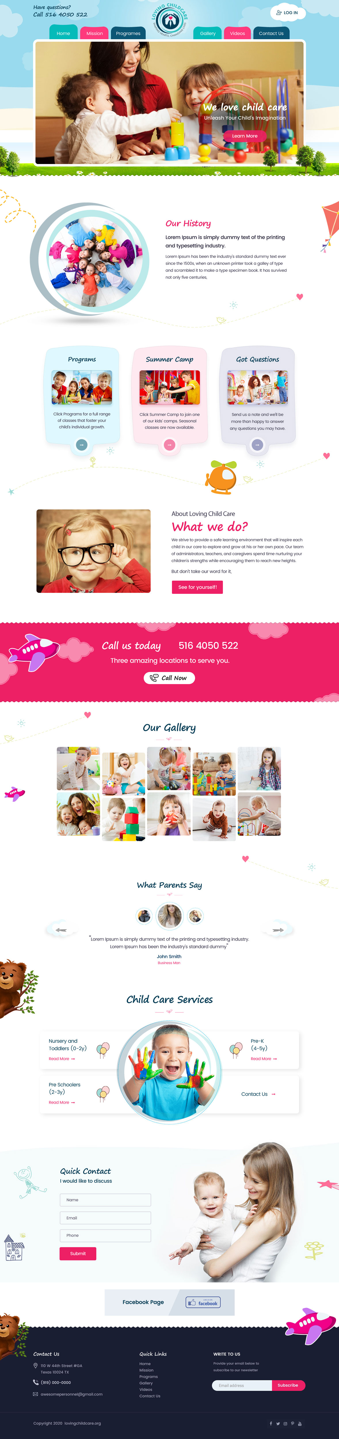 Web-Design von Shijo John für Loving Childcare | Design #24742330