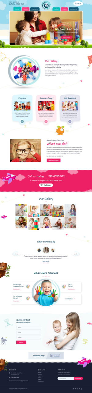 Web Design by Shijo John for Loving Childcare | Design: #24742330