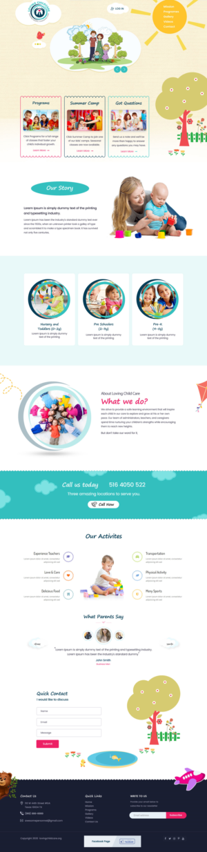Web Design by Shijo John for Loving Childcare | Design: #24744374