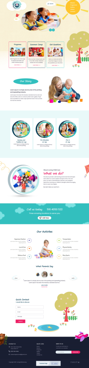 Web Design by Shijo John for Loving Childcare | Design: #24744375