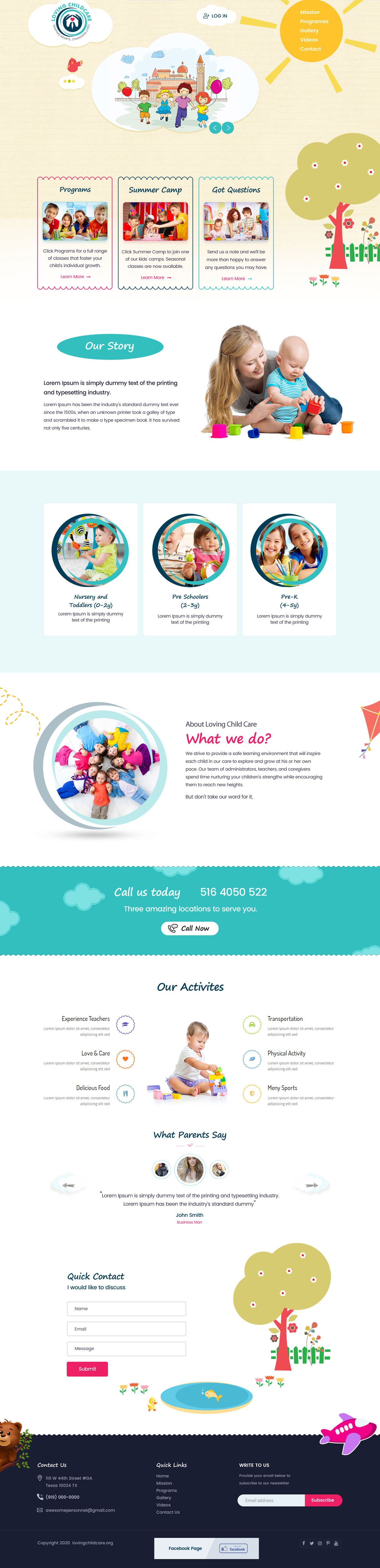 Web Design by Shijo John for Loving Childcare | Design #24744377