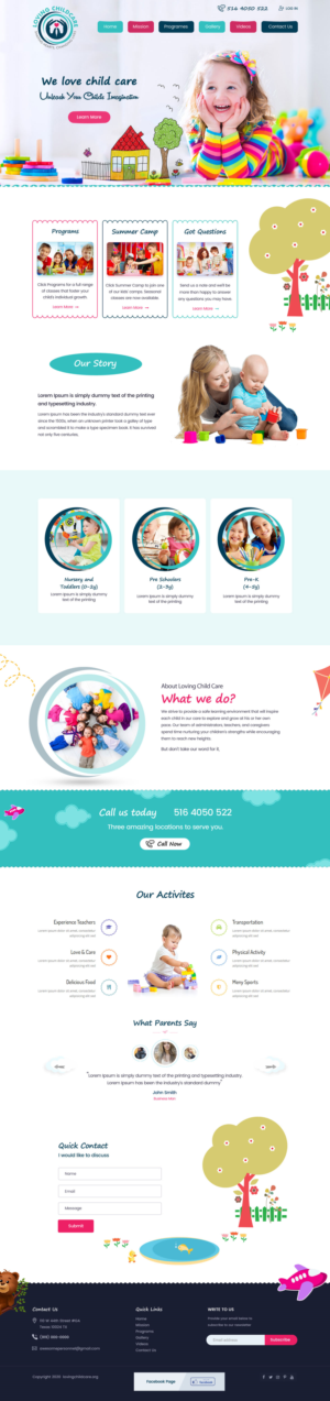 Web Design by Shijo John for Loving Childcare | Design: #24745186