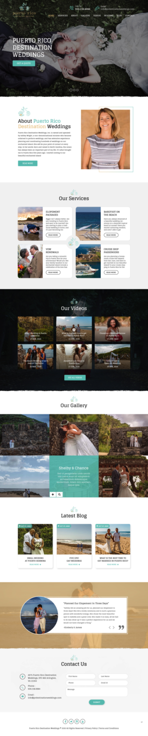 Web Design par pb pour Puerto Rico Destination Weddings | Design : #24748480