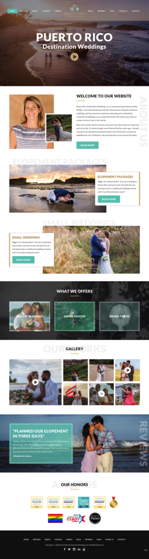 Web Design par pb pour Puerto Rico Destination Weddings | Design : #24748484