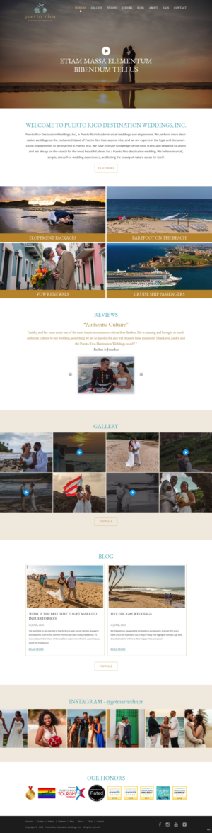 Web Design par pb pour Puerto Rico Destination Weddings | Design : #24748485