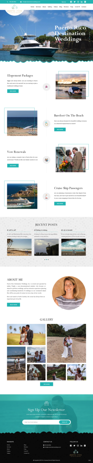 Web Design par pb pour Puerto Rico Destination Weddings | Design : #24748486