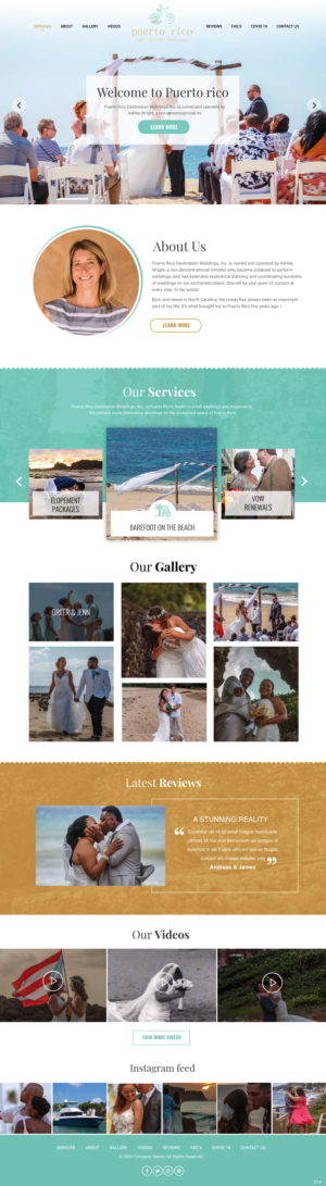 Web Design par pb pour Puerto Rico Destination Weddings | Design : #24748487