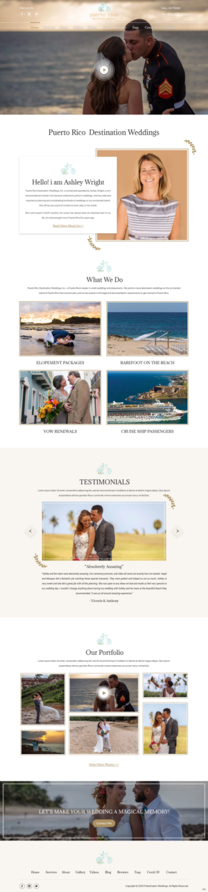 Web Design par pb pour Puerto Rico Destination Weddings | Design : #24756811