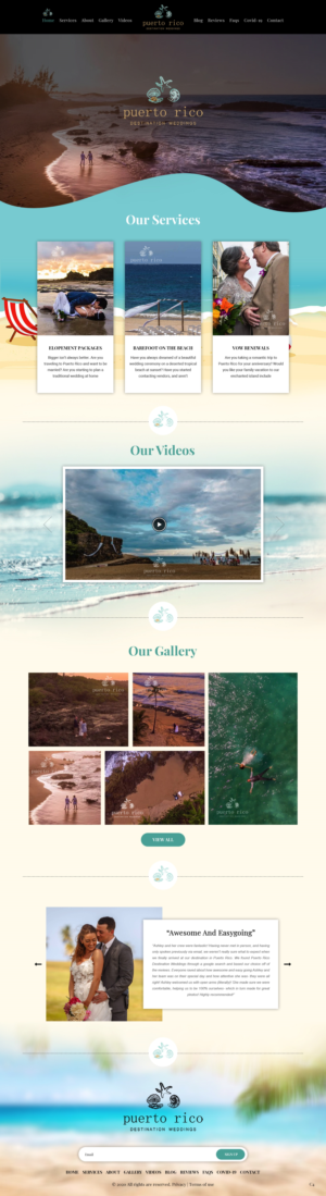 Web Design par pb pour Puerto Rico Destination Weddings | Design : #24817836