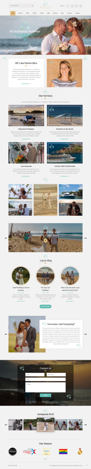Web Design par pb pour Puerto Rico Destination Weddings | Design : #24817837