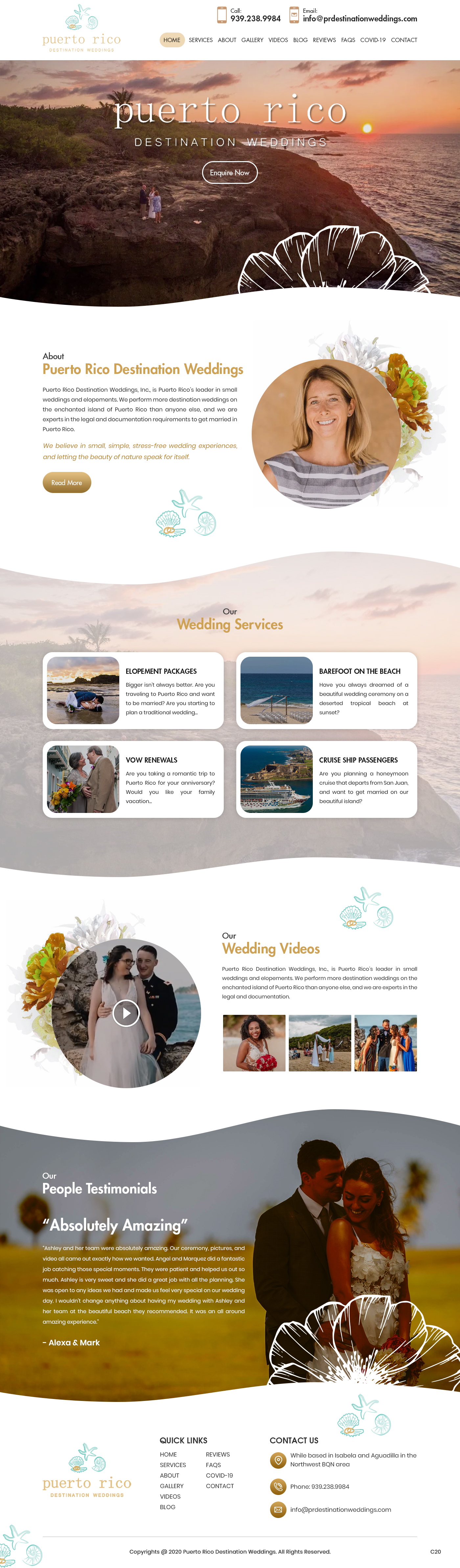 Web Design par pb pour Puerto Rico Destination Weddings | Design #24866301