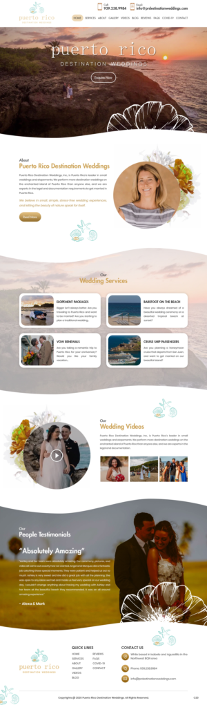 Web Design par pb pour Puerto Rico Destination Weddings | Design : #24866301