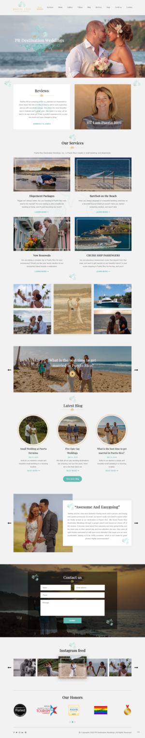 Web Design par pb pour Puerto Rico Destination Weddings | Design : #24875849
