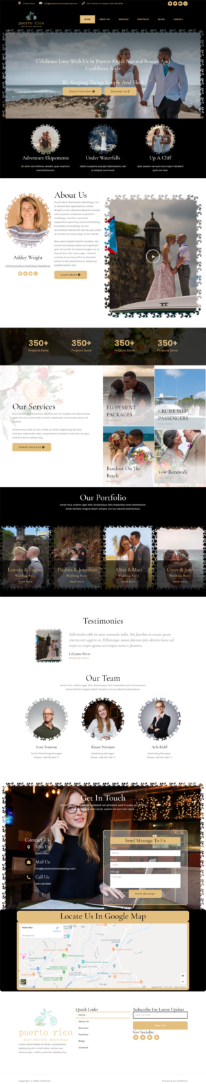 Web Design par JohnDigiTech pour Puerto Rico Destination Weddings | Design : #24862247