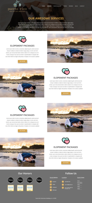 Web Design par AR IT FIRM pour Puerto Rico Destination Weddings | Design : #24786123
