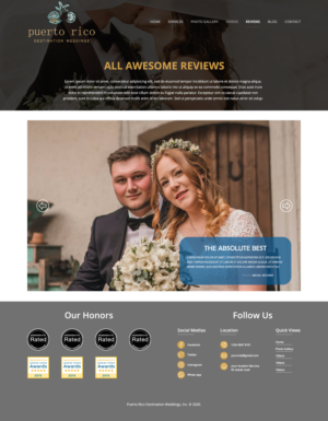 Web Design par AR IT FIRM pour Puerto Rico Destination Weddings | Design : #24786124