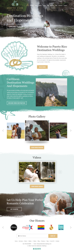 Web Design par Starlyn DS pour Puerto Rico Destination Weddings | Design : #24758052