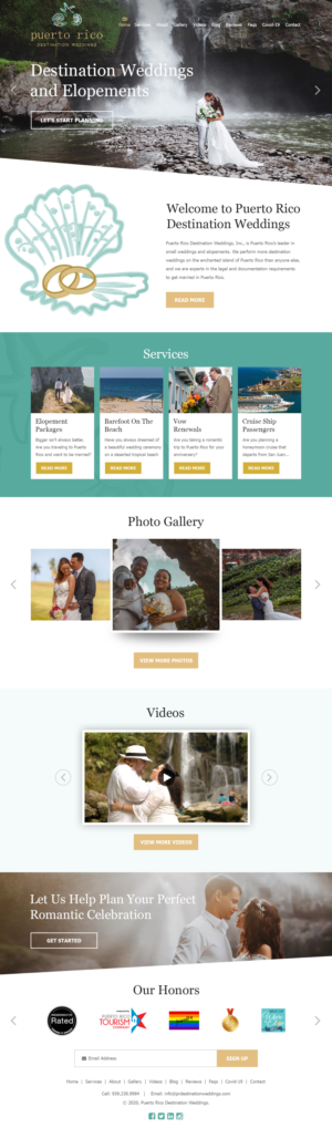 Web Design par Starlyn DS pour Puerto Rico Destination Weddings | Design : #24809620
