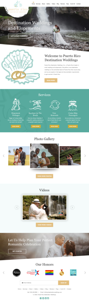 Web Design par Starlyn DS pour Puerto Rico Destination Weddings | Design : #24813188