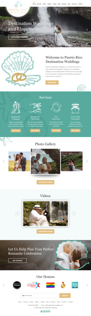 Web Design par Starlyn DS pour Puerto Rico Destination Weddings | Design : #24841194