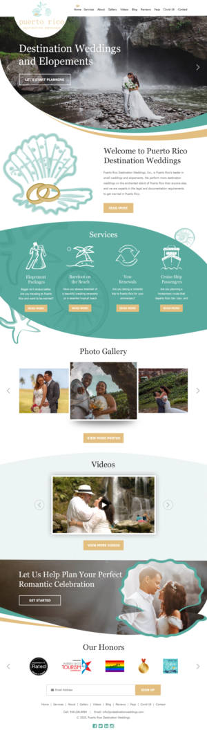 Web Design par Starlyn DS pour Puerto Rico Destination Weddings | Design : #24849331