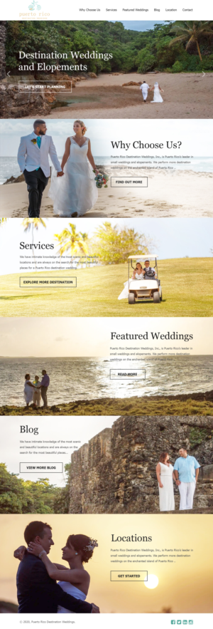 Web Design par Starlyn DS pour Puerto Rico Destination Weddings | Design : #24917274