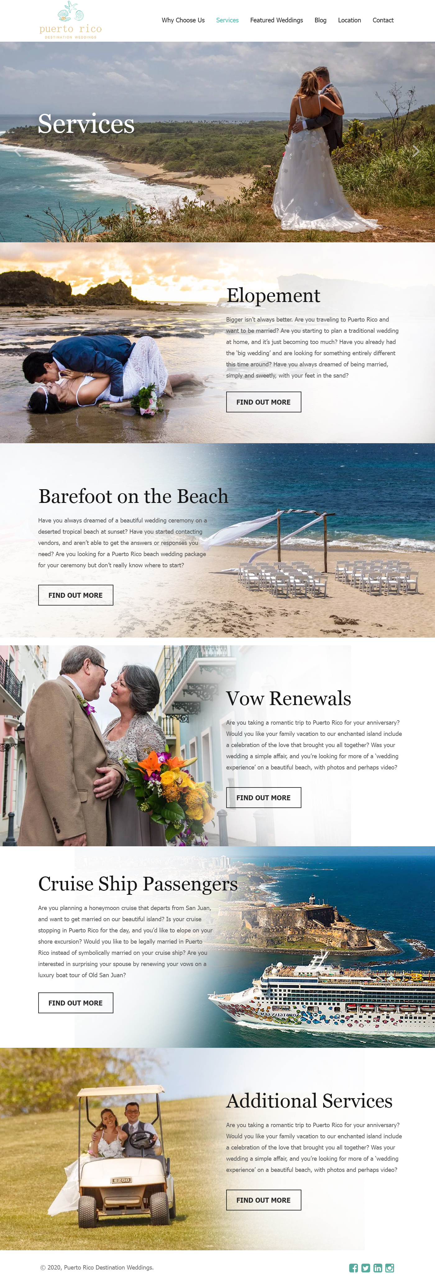 Web Design by Starlyn DS for Puerto Rico Destination Weddings | Design #24923734