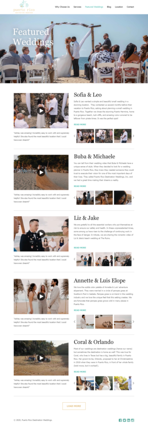 Web Design by Starlyn DS for Puerto Rico Destination Weddings | Design: #24925583