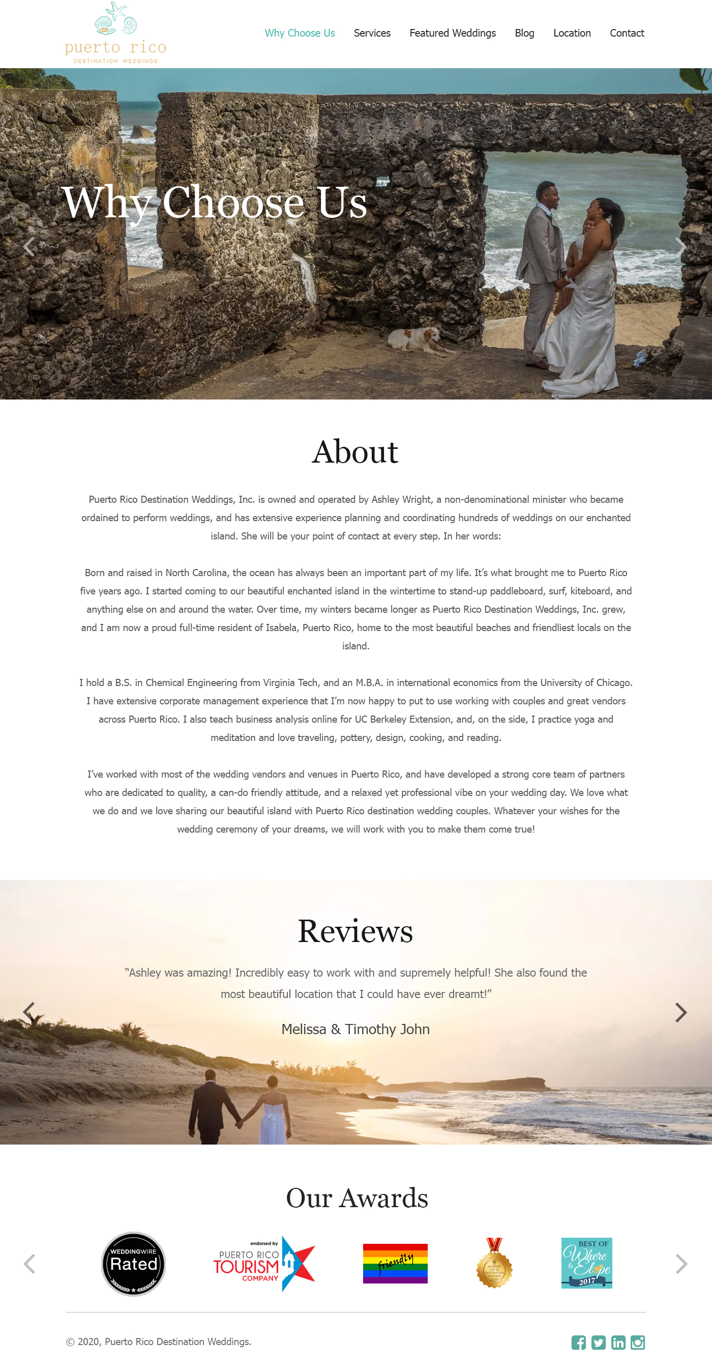 Diseño Web por Starlyn DS para Puerto Rico Destination Weddings | Diseño #24925590