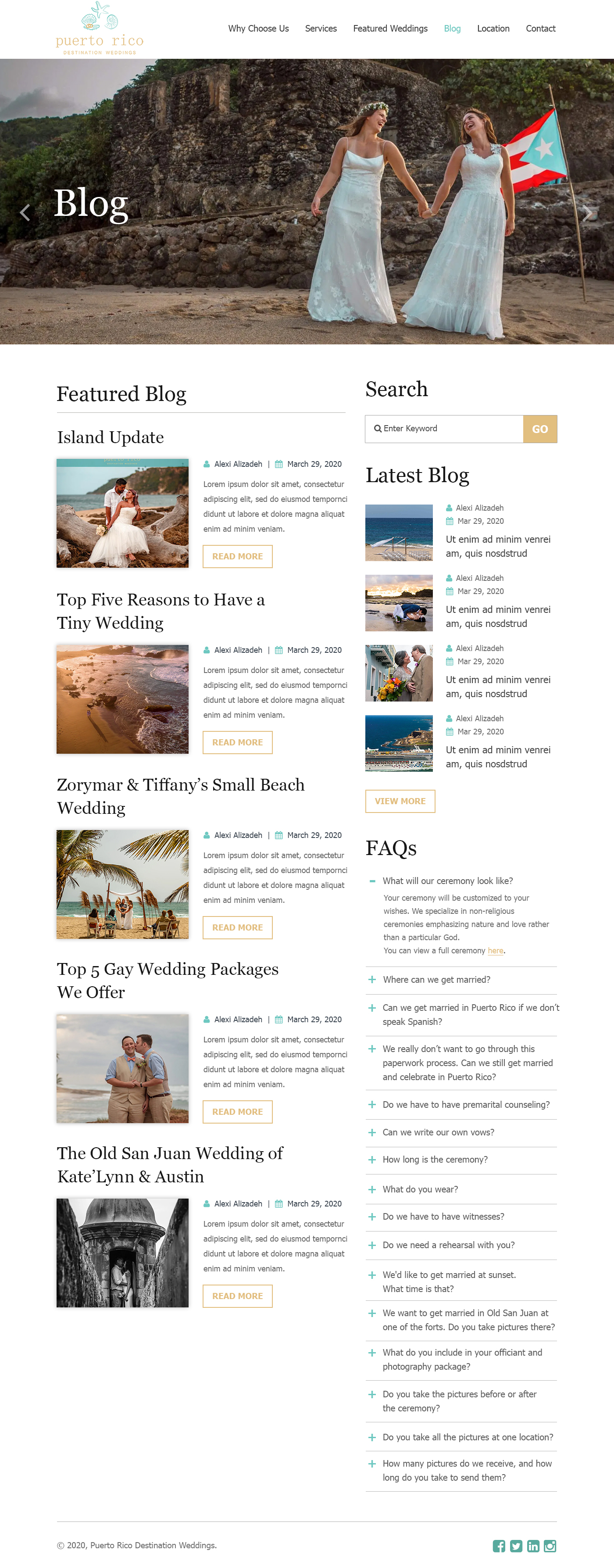 Web Design by Starlyn DS for Puerto Rico Destination Weddings | Design #24931849