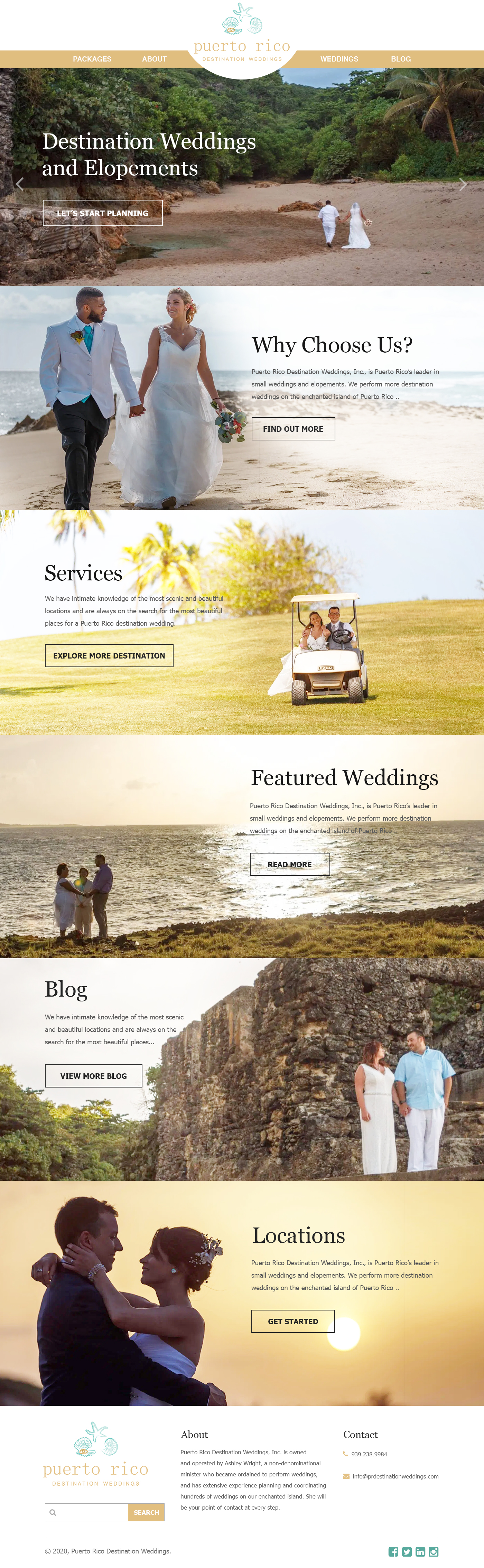 Web Design by Starlyn DS for Puerto Rico Destination Weddings | Design #24968906