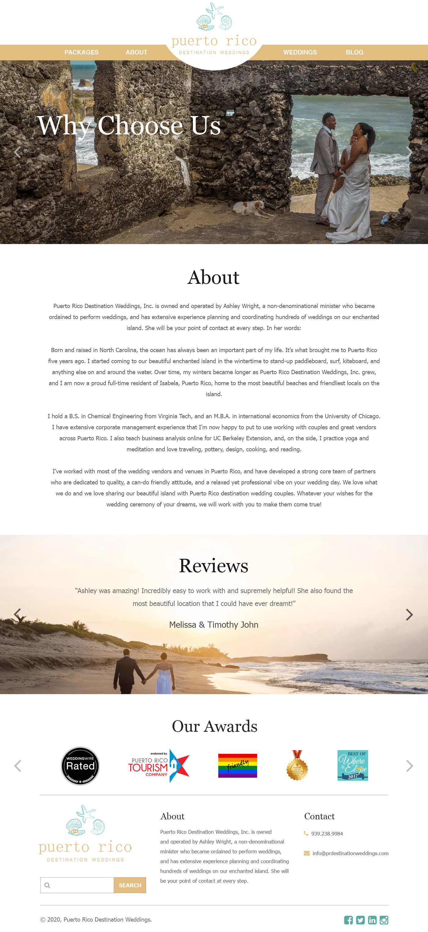 Diseño Web por Starlyn DS para Puerto Rico Destination Weddings | Diseño #24972290