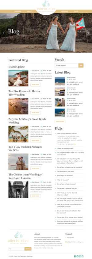 Web Design by Starlyn DS for Puerto Rico Destination Weddings | Design: #24972292