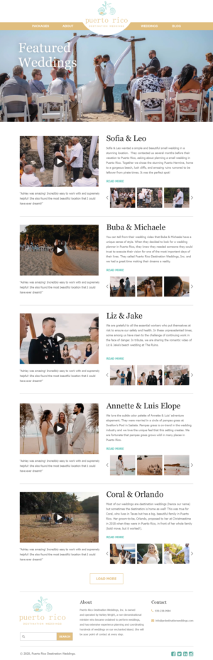Web Design by Starlyn DS for Puerto Rico Destination Weddings | Design: #24972293