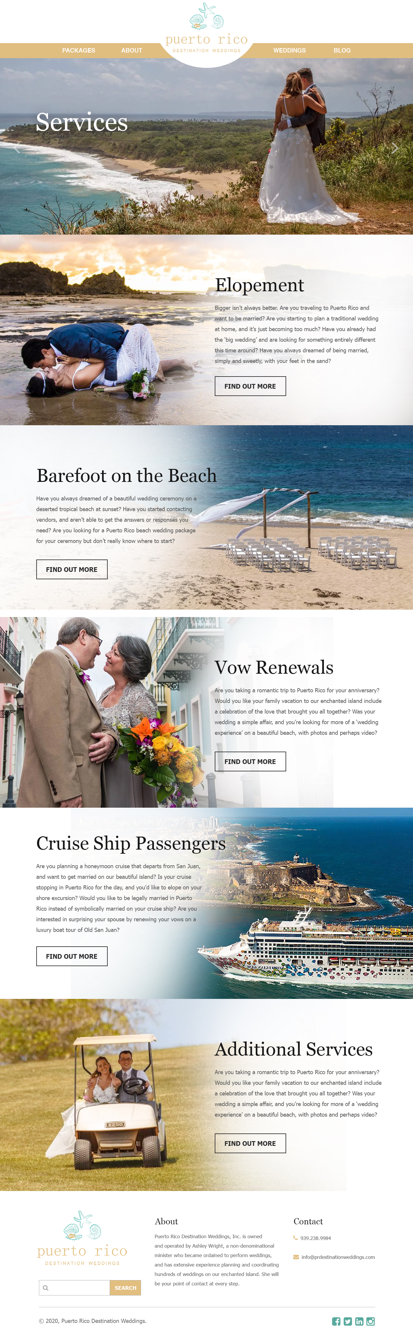 Web Design by Starlyn DS for Puerto Rico Destination Weddings | Design #24972295