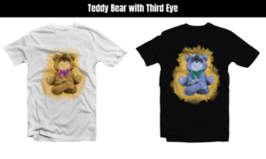 Woke teddy bear with third eye | Diseño de Camiseta por Tomi Ax