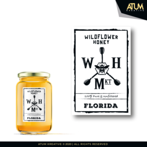 Wildflower Honey -- 100% Pure & Unfiltered -- Florida | Logo Design by Atum Kreative™