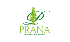 Prana (larger font), Sustainable Living (smaller font) | Logo Design by trufya