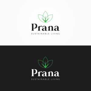 Prana (larger font), Sustainable Living (smaller font) | Design de Logo par Gridline Concepts