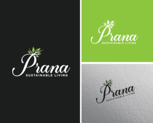 Prana (larger font), Sustainable Living (smaller font) | Logo Design by Atec