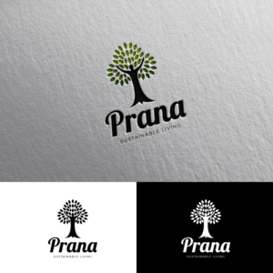 Prana (larger font), Sustainable Living (smaller font) | Logo-Design von Rii