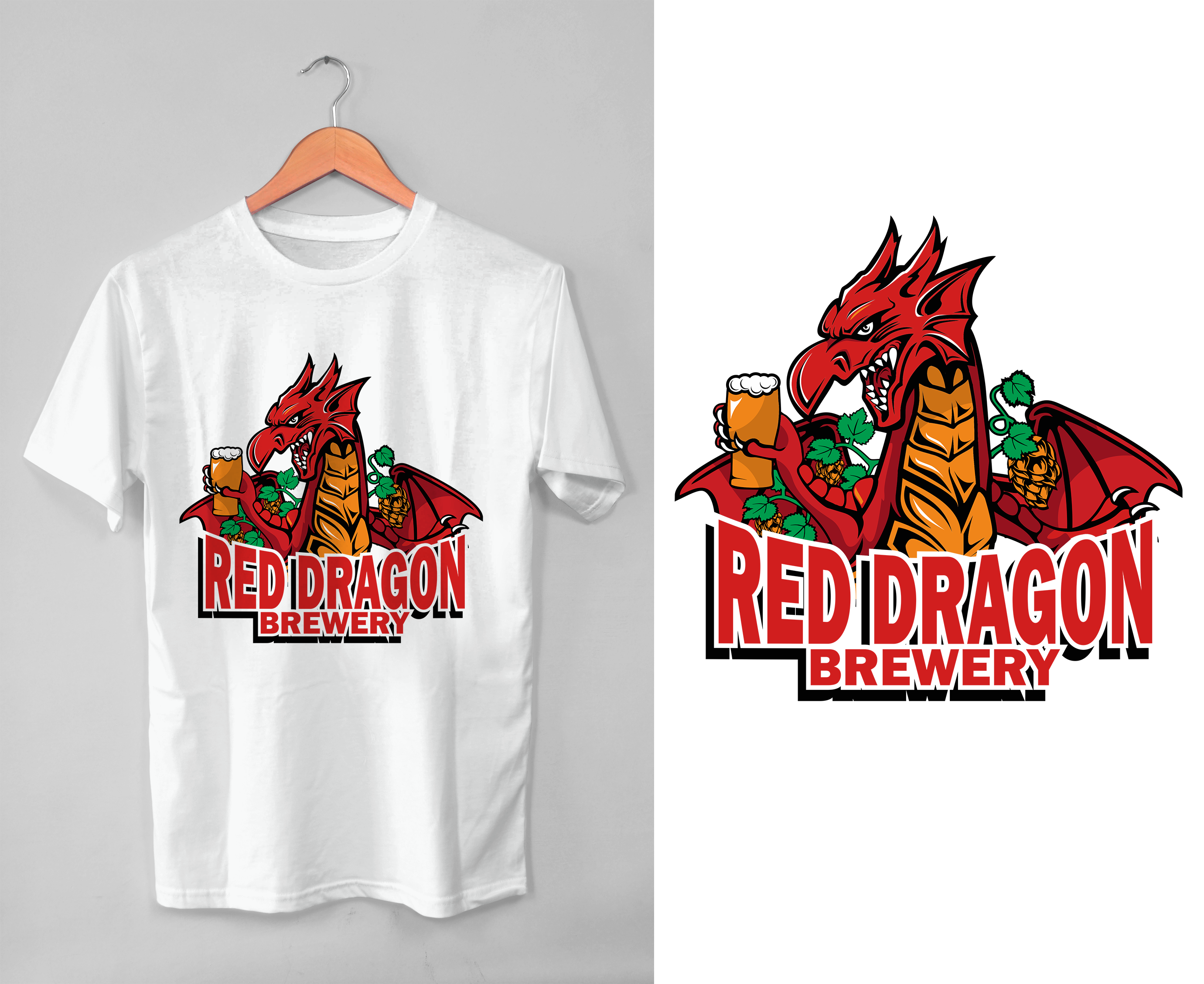 Design de T-shirt par Malik 11 pour Red Dragon Brewery, LLC | Design #24756932