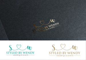 Styled by Wendy (main message) weddings & events (extra words) | Logo Design by Juli creation