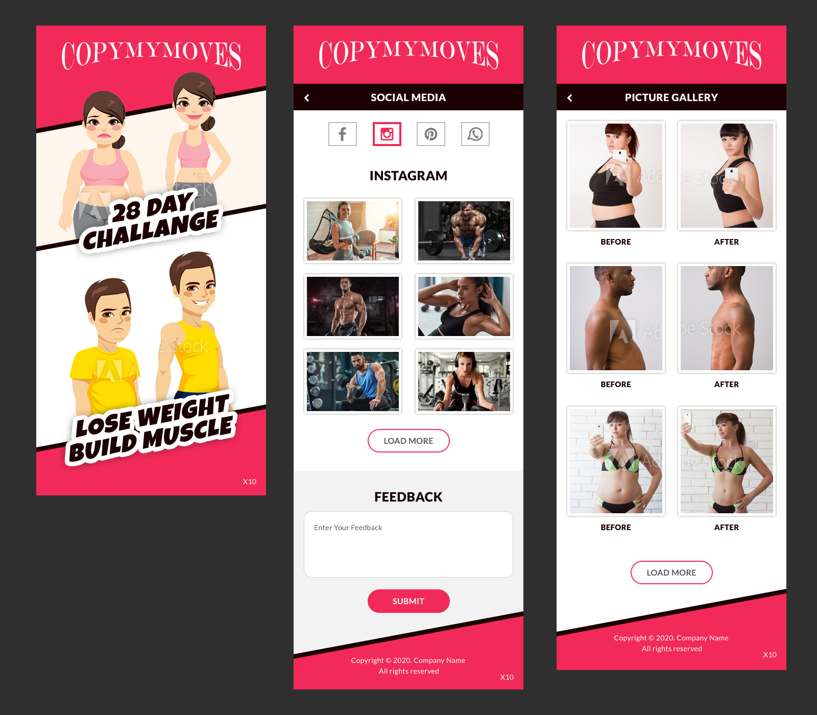 Diseño de aplicación (App) por pb para CopyMyMoves-fitness | Diseño #24809018
