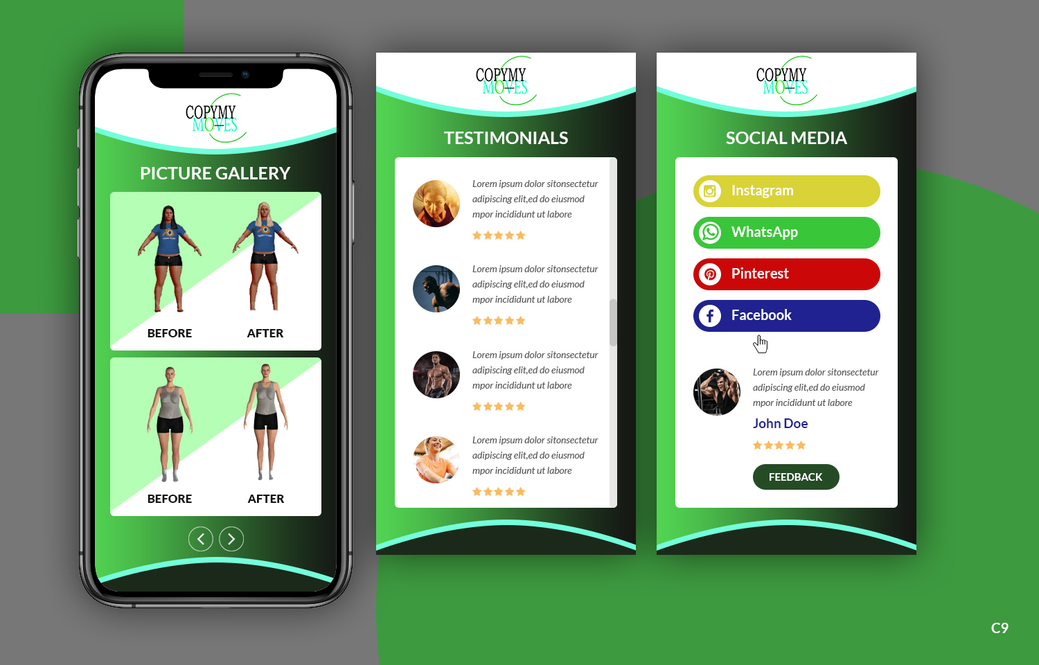 App Design by pb for CopyMyMoves-fitness | Design #24809020